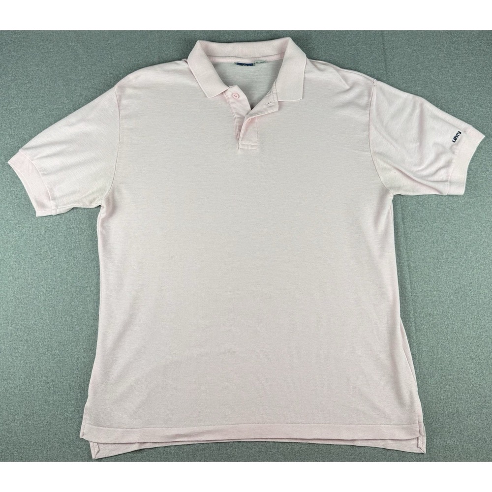Vintage 90s Levi's Polo Shirt Men's Large Pink Short Sleeve Made in Korea